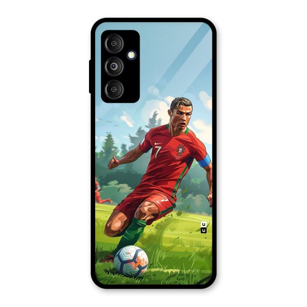 Soccer Star Playing Glass Back Case for Galaxy M14 5G