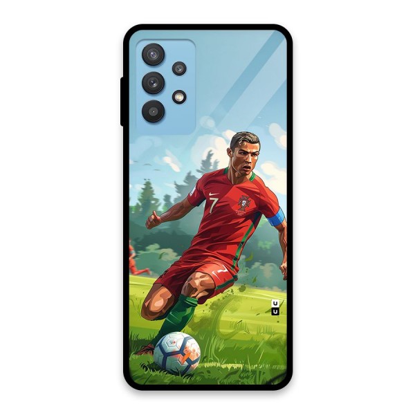 Soccer Star Playing Glass Back Case for Galaxy M32 5G