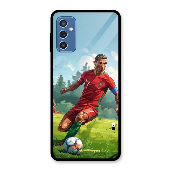 Soccer Star Playing Glass Back Case for Galaxy M52 5G