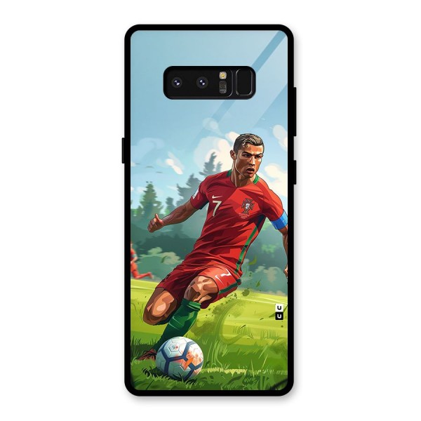 Soccer Star Playing Glass Back Case for Galaxy Note 8