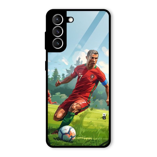 Soccer Star Playing Glass Back Case for Galaxy S21 5G