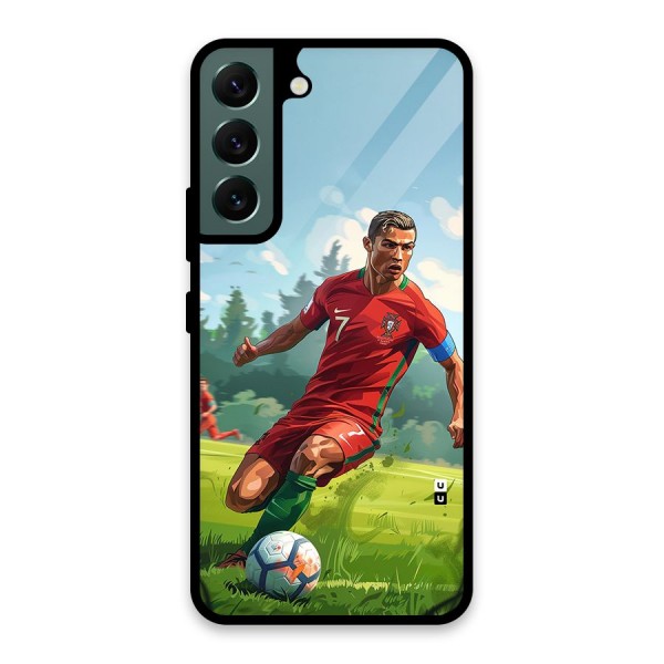 Soccer Star Playing Glass Back Case for Galaxy S22 5G