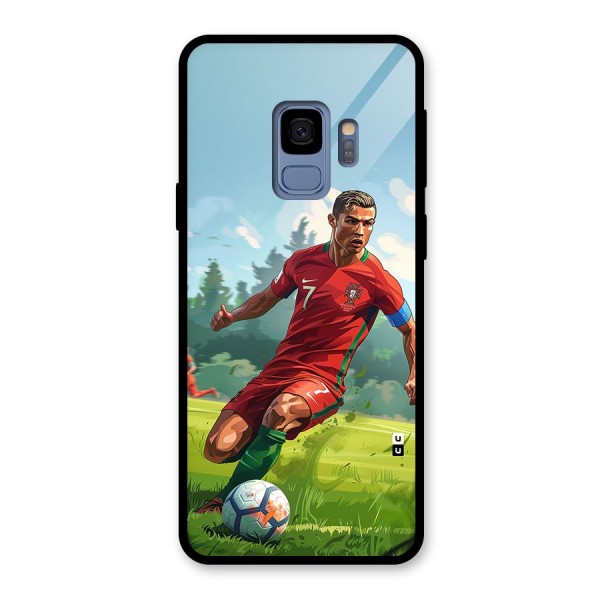 Soccer Star Playing Glass Back Case for Galaxy S9