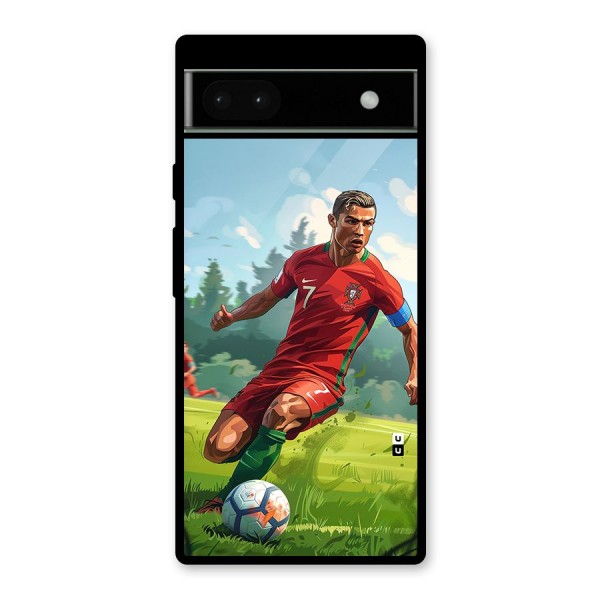 Soccer Star Playing Glass Back Case for Google Pixel 6a