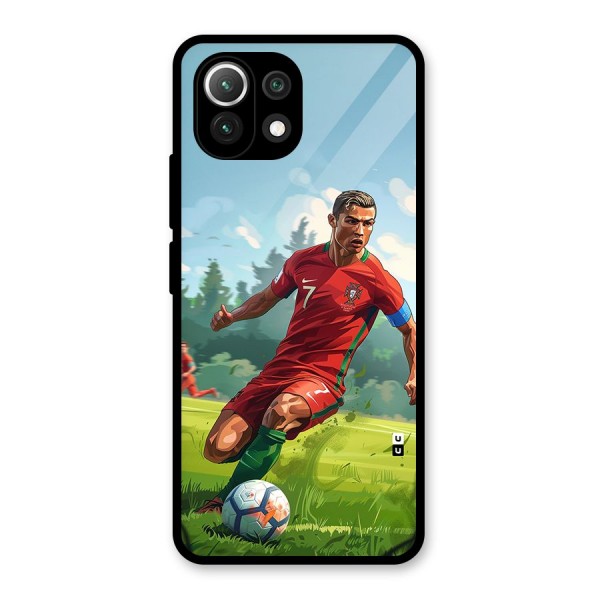 Soccer Star Playing Glass Back Case for Mi 11 Lite