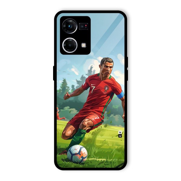 Soccer Star Playing Glass Back Case for Oppo F21 Pro 4G