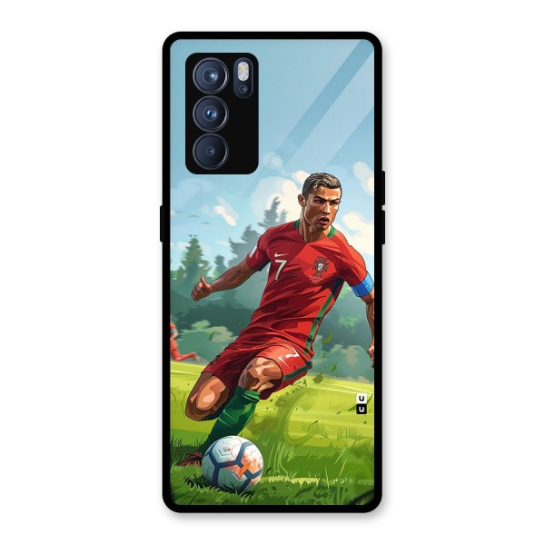 Soccer Star Playing Glass Back Case for Oppo Reno6 Pro 5G