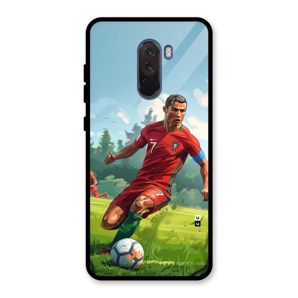 Soccer Star Playing Glass Back Case for Poco F1