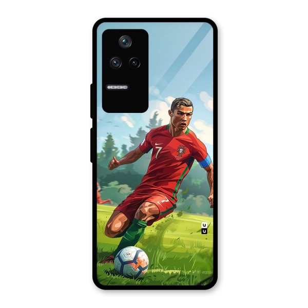 Soccer Star Playing Glass Back Case for Poco F4 5G