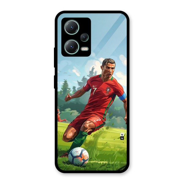 Soccer Star Playing Glass Back Case for Poco X5