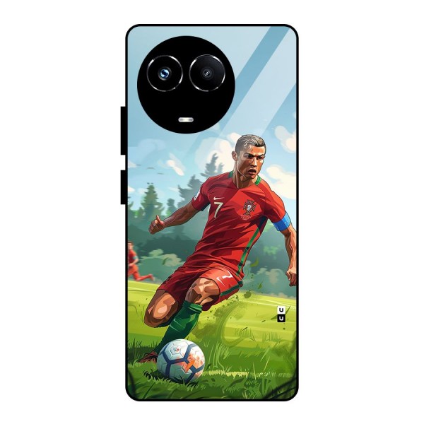 Soccer Star Playing Glass Back Case for Realme 11X