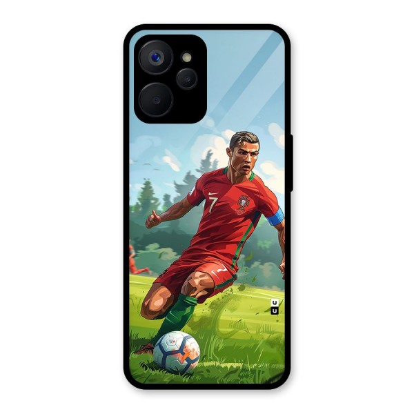 Soccer Star Playing Glass Back Case for Realme 9i 5G