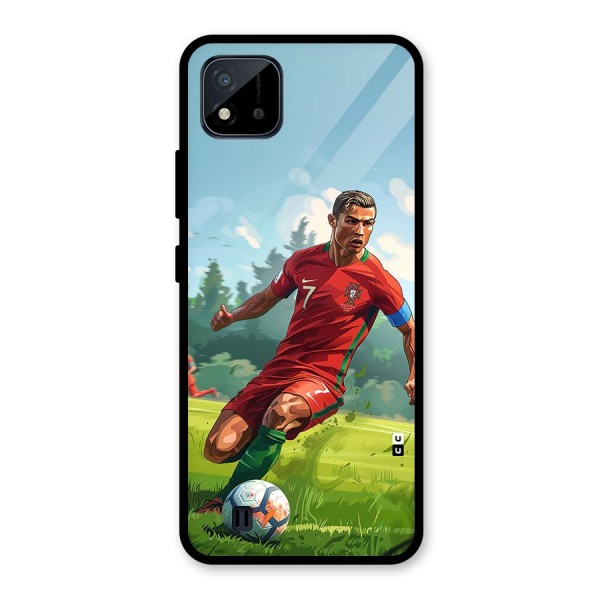 Soccer Star Playing Glass Back Case for Realme C11 2021