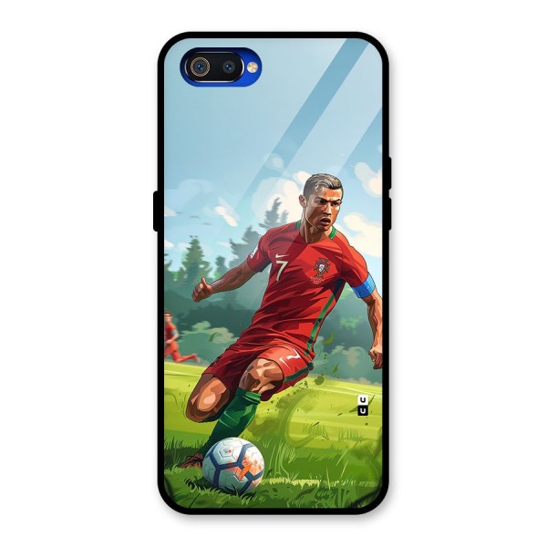 Soccer Star Playing Glass Back Case for Realme C2