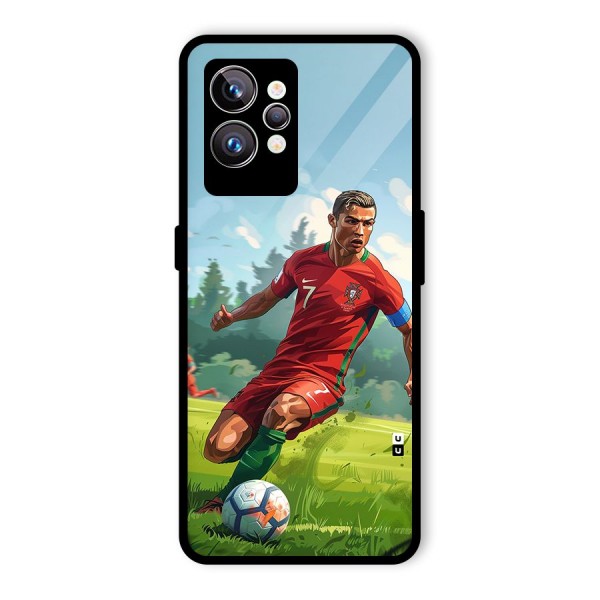 Soccer Star Playing Glass Back Case for Realme GT2 Pro