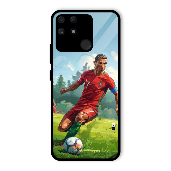 Soccer Star Playing Glass Back Case for Realme Narzo 50A