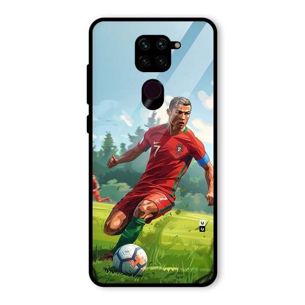 Soccer Star Playing Glass Back Case for Redmi Note 9