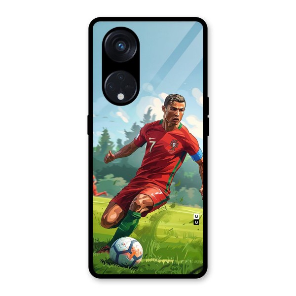 Soccer Star Playing Glass Back Case for Reno8 T 5G