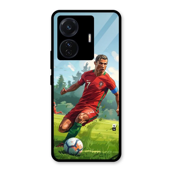 Soccer Star Playing Glass Back Case for Vivo T1 Pro