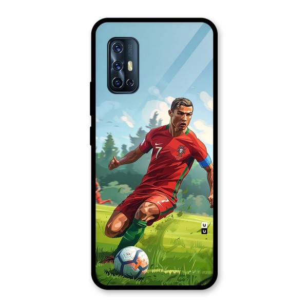 Soccer Star Playing Glass Back Case for Vivo V17