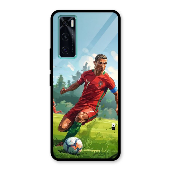 Soccer Star Playing Glass Back Case for Vivo V20 SE