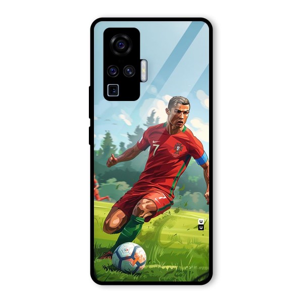 Soccer Star Playing Glass Back Case for Vivo X50 Pro