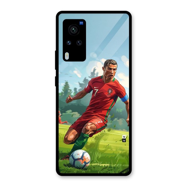 Soccer Star Playing Glass Back Case for Vivo X60 Pro