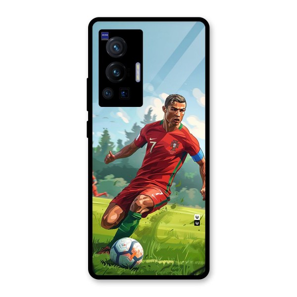 Soccer Star Playing Glass Back Case for Vivo X70 Pro