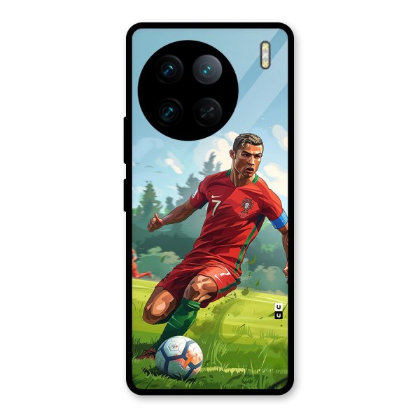 Soccer Star Playing Glass Back Case for Vivo X90 Pro