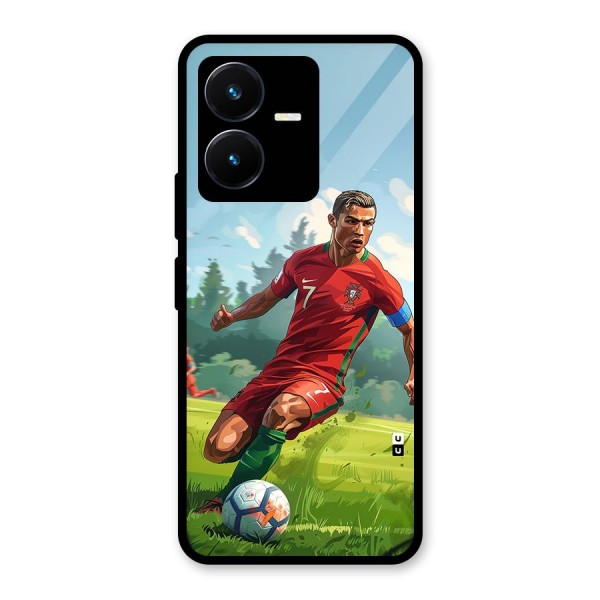 Soccer Star Playing Glass Back Case for Vivo Y22