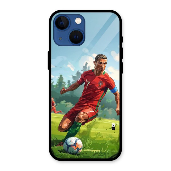 Soccer Star Playing Glass Back Case for iPhone 13 Mini