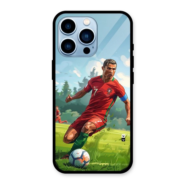 Soccer Star Playing Glass Back Case for iPhone 13 Pro