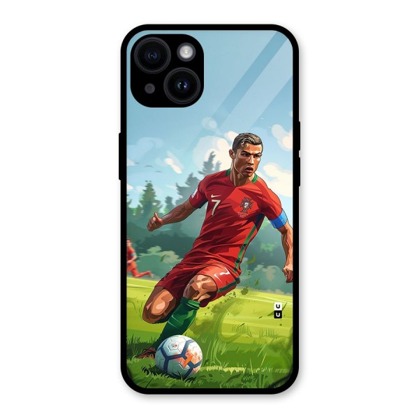 Soccer Star Playing Glass Back Case for iPhone 14