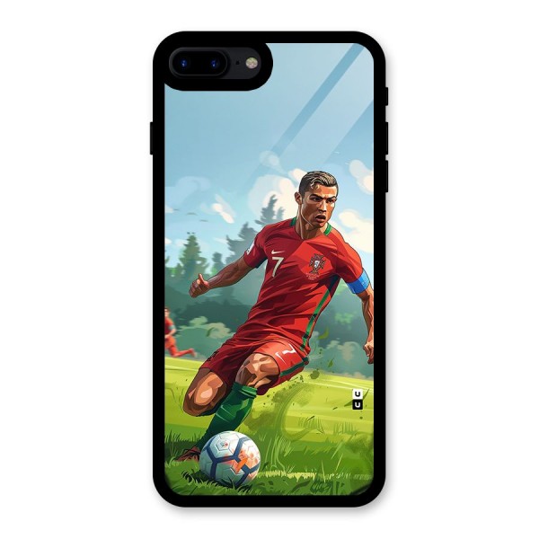 Soccer Star Playing Glass Back Case for iPhone 8 Plus