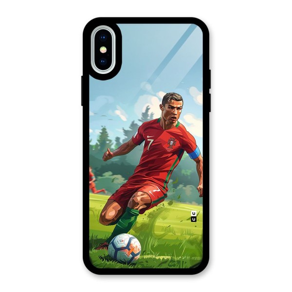 Soccer Star Playing Glass Back Case for iPhone X