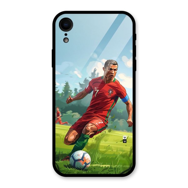 Soccer Star Playing Glass Back Case for iPhone XR