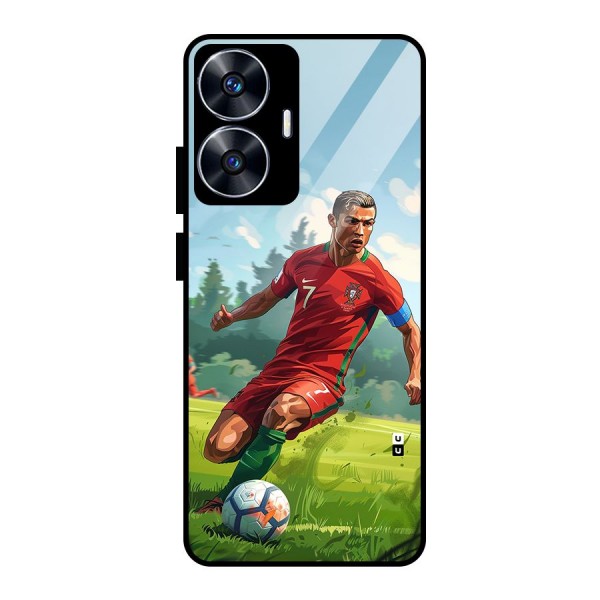 Soccer Star Playing Glass Back Case for realme C55