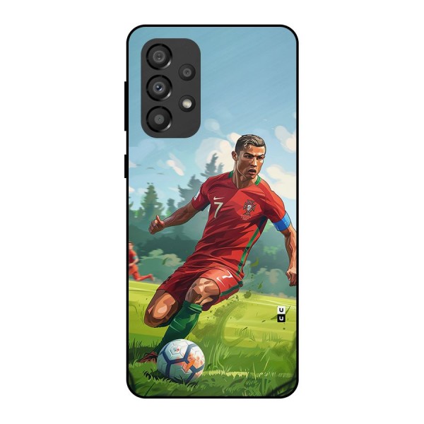 Soccer Star Playing Metal Back Case for Galaxy A33 5G