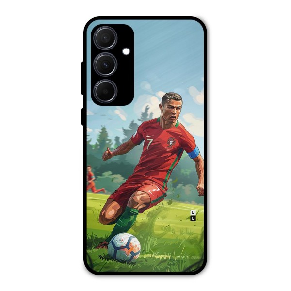 Soccer Star Playing Metal Back Case for Galaxy A35