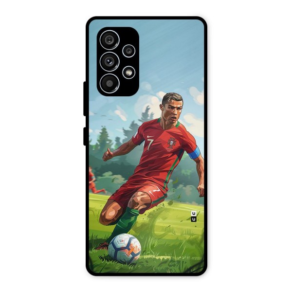 Soccer Star Playing Metal Back Case for Galaxy A53 5G