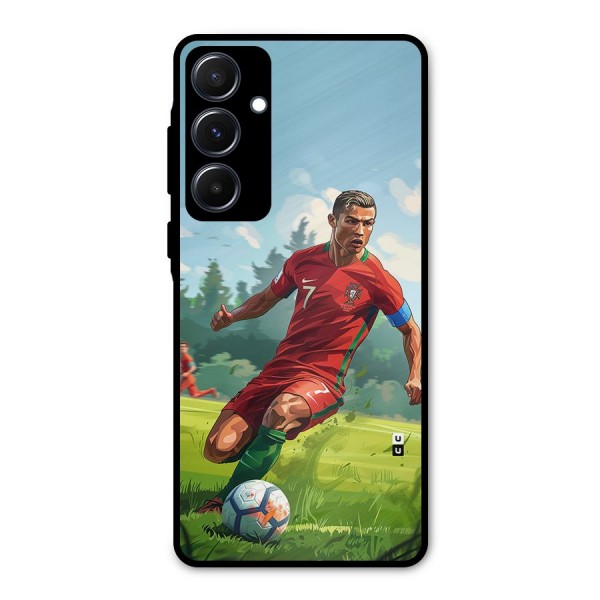 Soccer Star Playing Metal Back Case for Galaxy A55