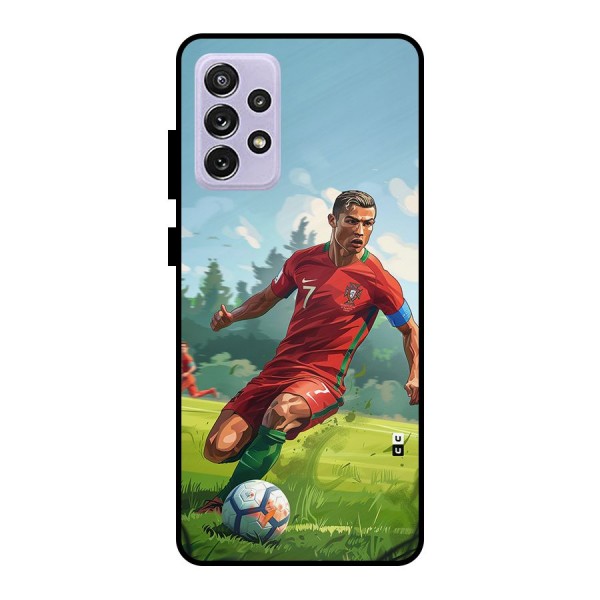 Soccer Star Playing Metal Back Case for Galaxy A72