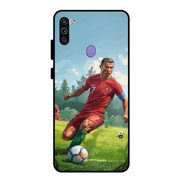 Soccer Star Playing Metal Back Case for Galaxy M11