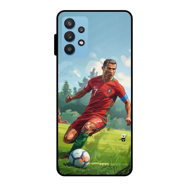 Soccer Star Playing Metal Back Case for Galaxy M32 5G