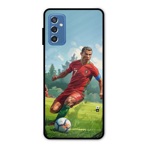 Soccer Star Playing Metal Back Case for Galaxy M52 5G