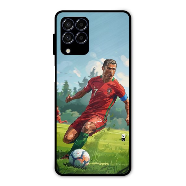 Soccer Star Playing Metal Back Case for Galaxy M53 5G