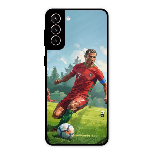 Soccer Star Playing Metal Back Case for Galaxy S21 Plus