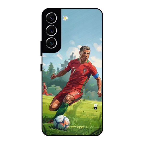 Soccer Star Playing Metal Back Case for Galaxy S22 5G