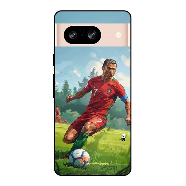 Soccer Star Playing Metal Back Case for Google Pixel 8