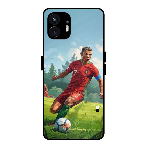 Soccer Star Playing Metal Back Case for Nothing Phone 2